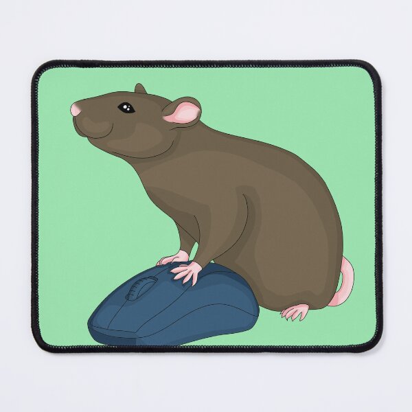 Item preview, Rat Using a Computer Mouse designed and sold by Cozy Little Doodles by Hosha’na.