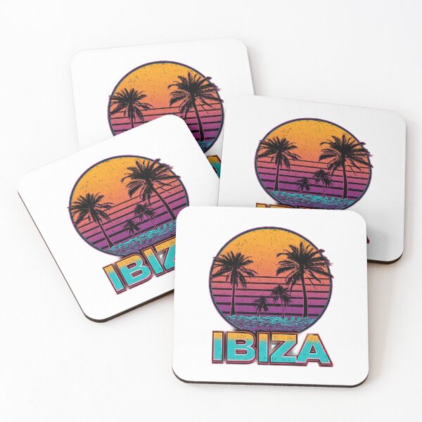 Item preview, Ibiza Neon Sunset with Palm Trees – Retro Island Motif designed and sold by Meiersbeste.