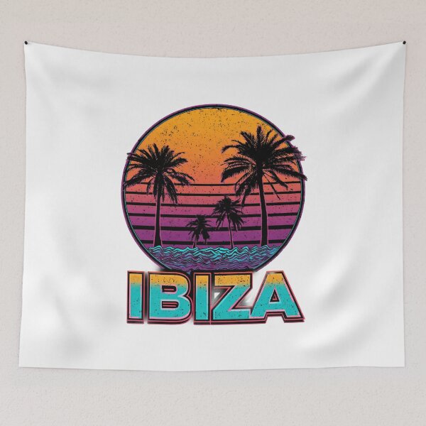 Item preview, Ibiza Neon Sunset with Palm Trees – Retro Island Motif designed and sold by Meiersbeste.