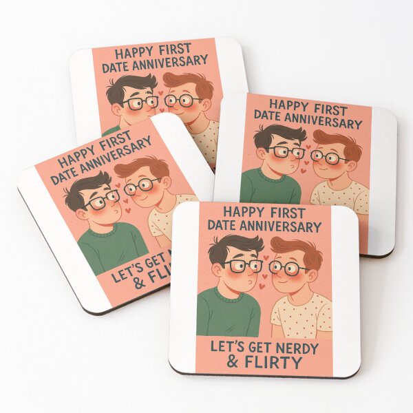 Item preview, First Date Anniversary – Nerdy Gay Couple Romance designed and sold by Places On Earth.