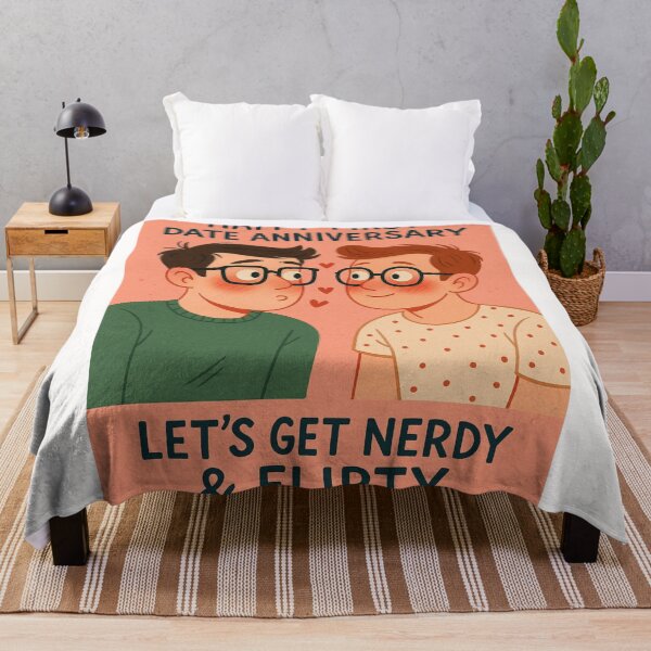 Item preview, First Date Anniversary – Nerdy Gay Couple Romance designed and sold by Places On Earth.