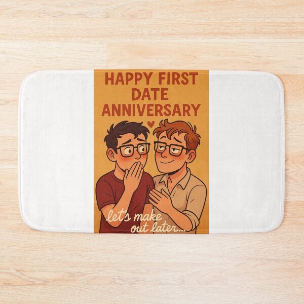 Item preview, First Date Anniversary – Flirty Gay Couple Card designed and sold by Places On Earth.