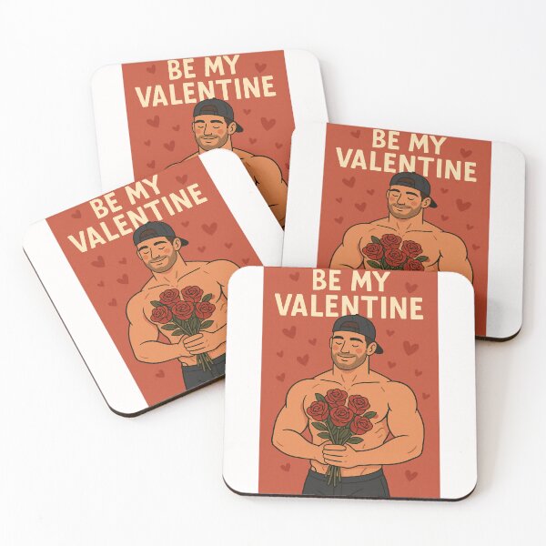 Item preview, Gay Valentine Card – Shirtless Hunk with Roses designed and sold by Places On Earth.