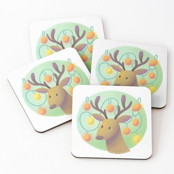Item preview, Festive Antler Elk Sticker — Ornament-Adorned Elk Illustration for Winter Décor, Laptops & Giftables designed and sold by Polarco.