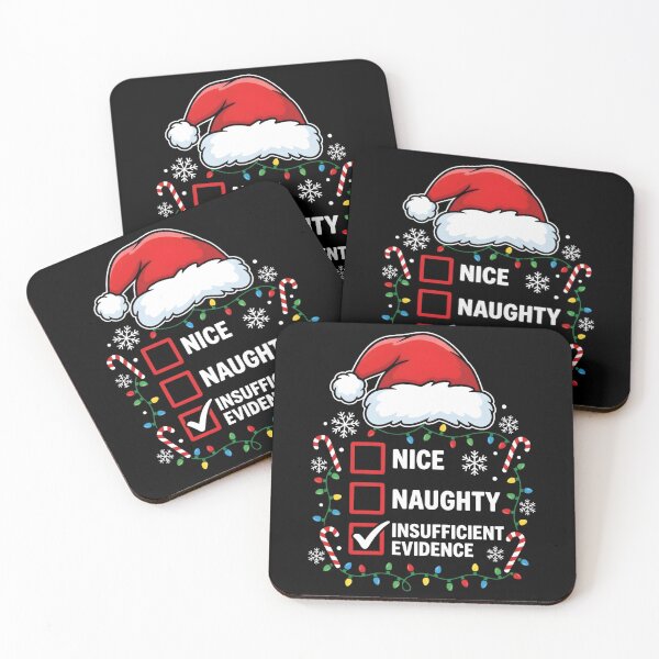 Item preview, Funny Christmas Insufficient Evidence, Naughty Nice Santa Checklist Humor Gift, Holiday Party Xmas Graphic Tee designed and sold by saloui.