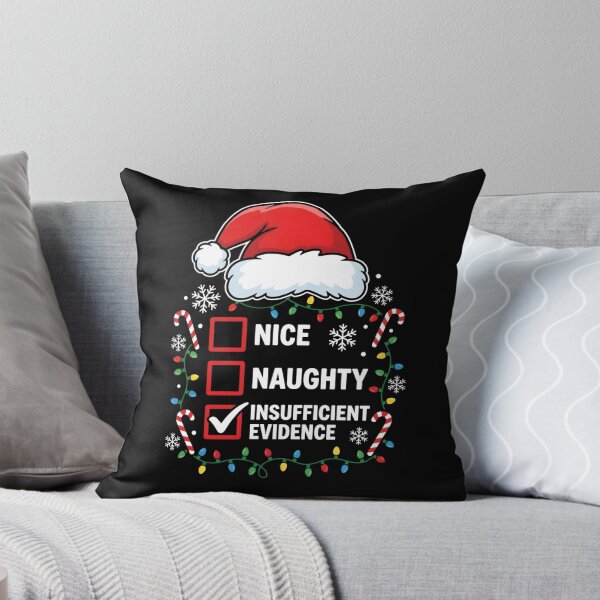 Item preview, Funny Christmas Insufficient Evidence, Naughty Nice Santa Checklist Humor Gift, Holiday Party Xmas Graphic Tee designed and sold by saloui.