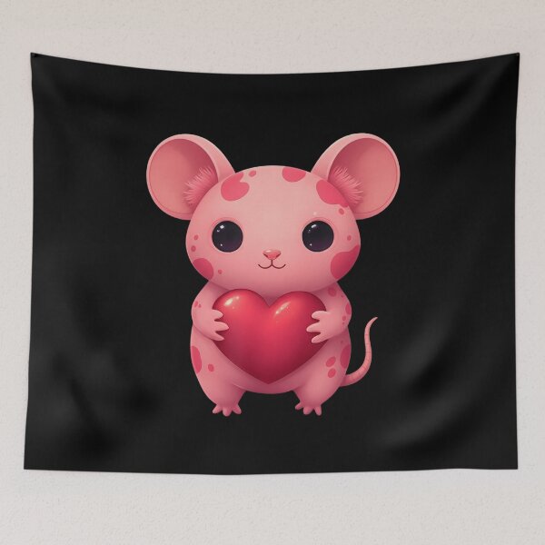 Item preview, I Love You Cute Pink Mouse Valentine designed and sold by Gogetgiggles.