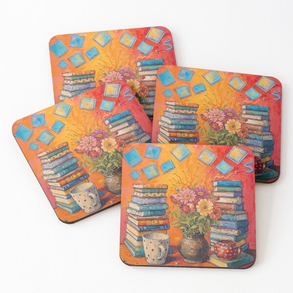 Item preview, Colorful Books and Flowers Arrangement designed and sold by Modern-Tropical.