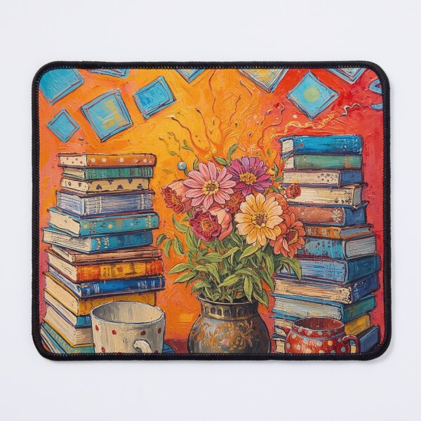 Item preview, Colorful Books and Flowers Arrangement designed and sold by Modern-Tropical.
