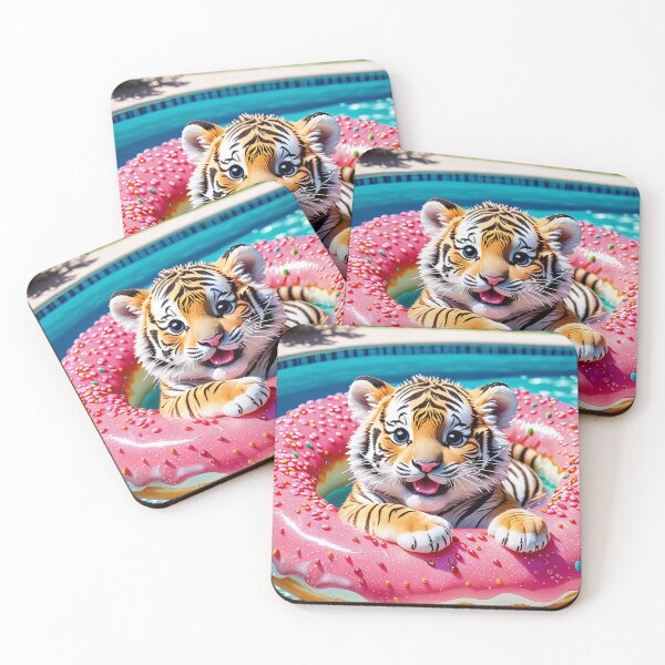 Item preview, Adorable Tiger on Sprinkle Donut Float – Sunshine & Poolside Whimsy designed and sold by 4TinyPaws.