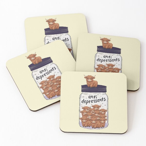 Item preview, Funny Highland Cow Anti Depressant Jar Animal Lover Zoo Boys Girls Kids designed and sold by rafaeltto.