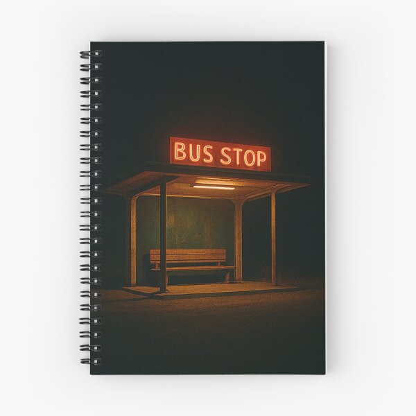 Item preview, Neon Bus Stop – Lonely Roadside Night Scene designed and sold by BadaBingBear.