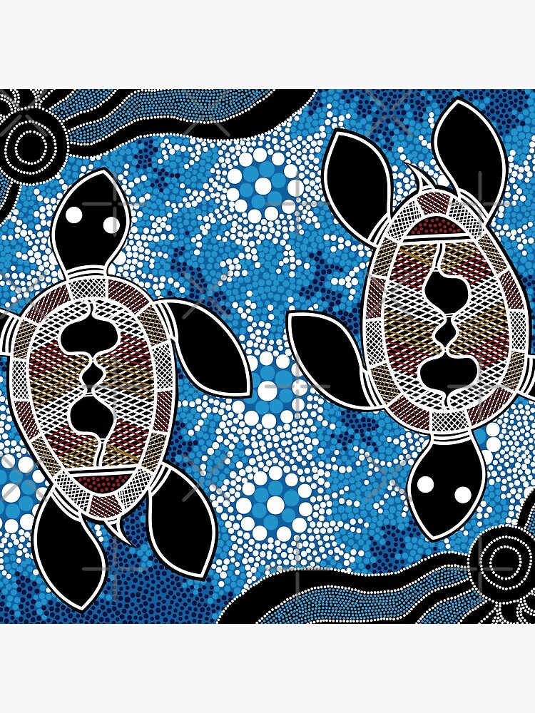 Authentic Aboriginal Art - Sea Turtles by HogarthArts