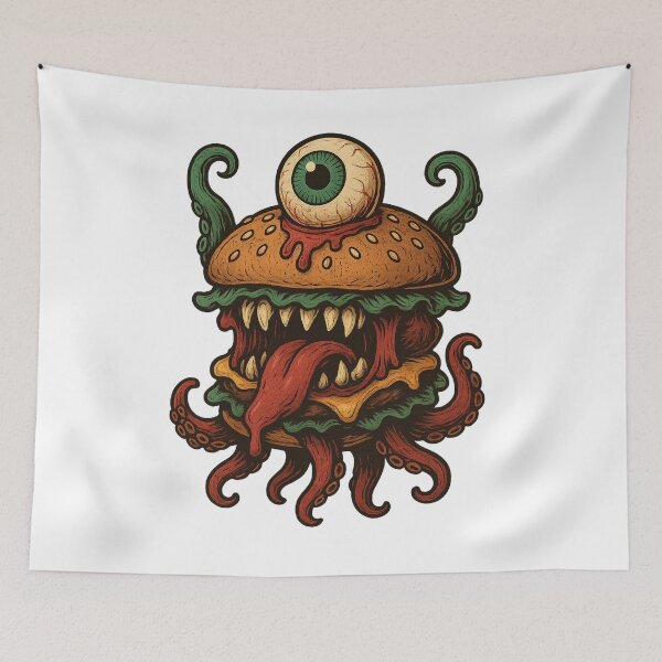 Item preview, Monster Burger Cyclops – Weird Horror Cartoon Art designed and sold by Taymaz..