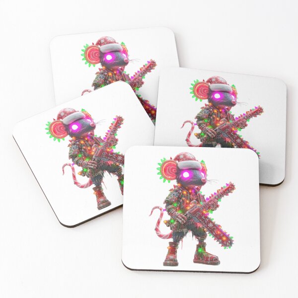 Item preview, Christmas Rat Monster with Chainsaw designed and sold by AlexLineArt.