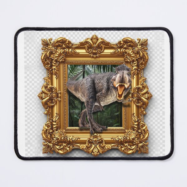 Item preview, ornate rococo golden frame with dinosaur and nature background designed and sold by tsintsinshop.