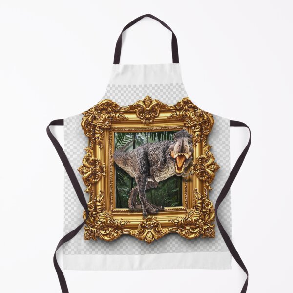Item preview, ornate rococo golden frame with dinosaur and nature background designed and sold by tsintsinshop.