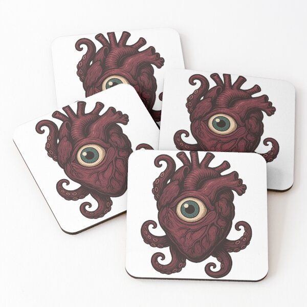 Item preview, Cyclops Heart Monster – Surreal Tentacle Creature Illustration designed and sold by Taymaz..