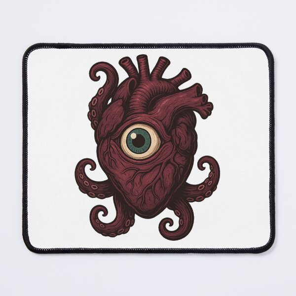 Item preview, Cyclops Heart Monster – Surreal Tentacle Creature Illustration designed and sold by Taymaz..