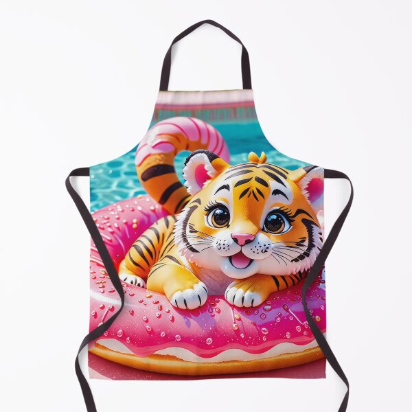 Item preview, Sprinkle Donut Tiger Cub – Joyful Floating Animal in Sunny Pool designed and sold by 4TinyPaws.