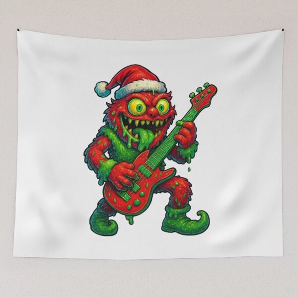 Item preview, Christmas Rocker Monster with Slime designed and sold by AlexLineArt.
