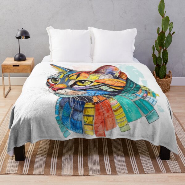 Item preview, Colorful Geometric Cat Portrait designed and sold by Modern-Tropical.
