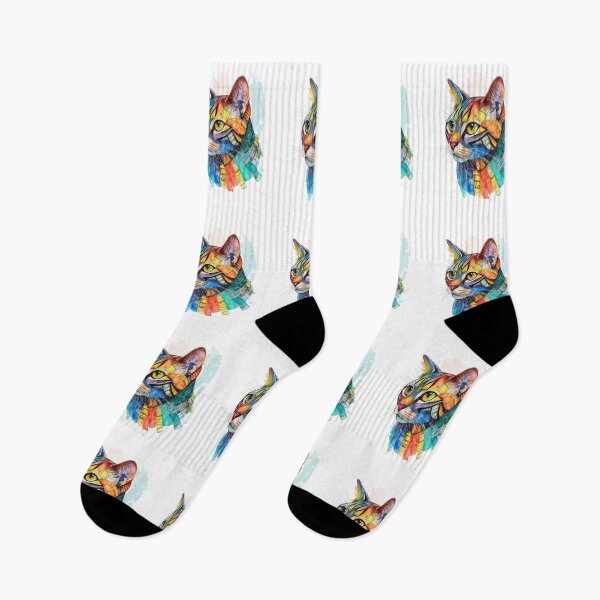 Item preview, Colorful Geometric Cat Portrait designed and sold by Modern-Tropical.