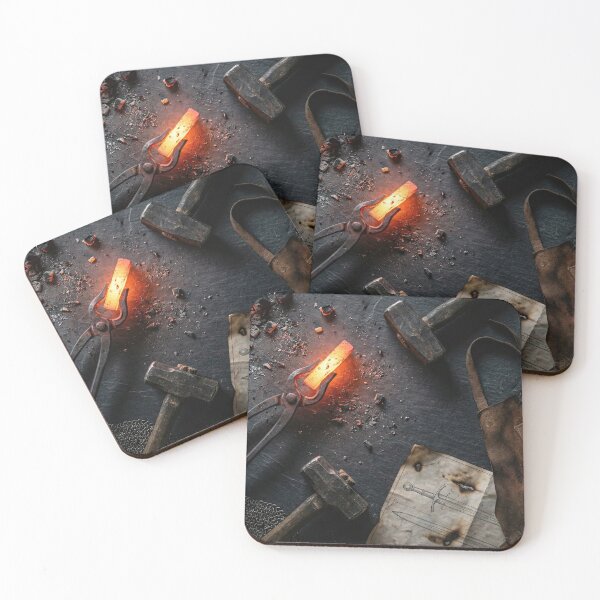 Item preview, The Blacksmith's Forge - Glowing Iron & Anvil Tools designed and sold by SavinMercantile.