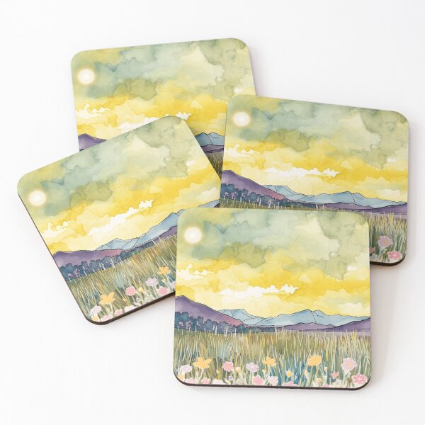 Item preview, Tranquil Landscape with Mountains and Fields designed and sold by Modern-Tropical.