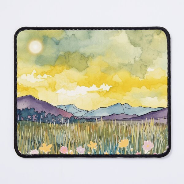 Item preview, Tranquil Landscape with Mountains and Fields designed and sold by Modern-Tropical.