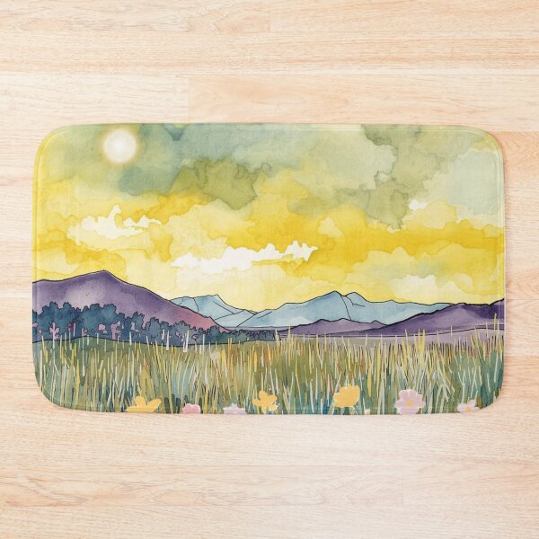 Item preview, Tranquil Landscape with Mountains and Fields designed and sold by Modern-Tropical.