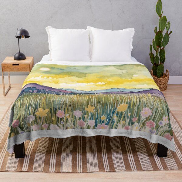 Item preview, Tranquil Landscape with Mountains and Fields designed and sold by Modern-Tropical.
