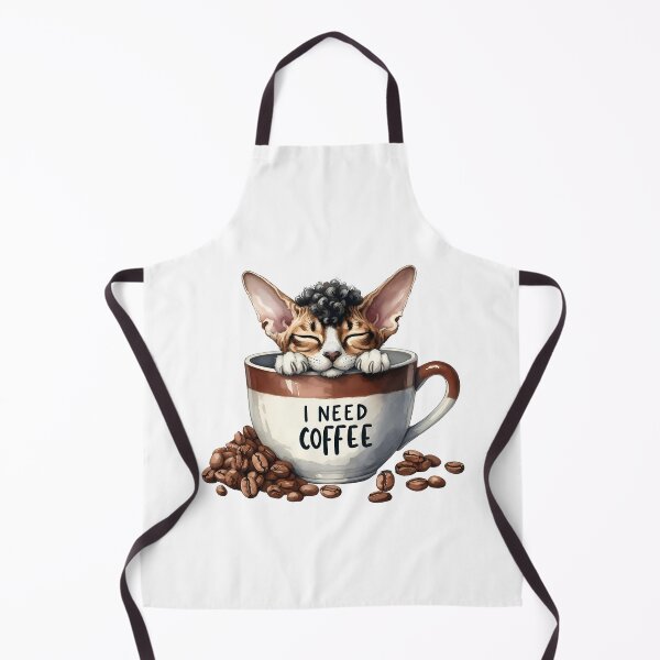 Item preview, Curly Ear Coffee Cat – Unique Devon Rex Kitten Art | I Need Coffee Cup Design designed and sold by Lulunza.