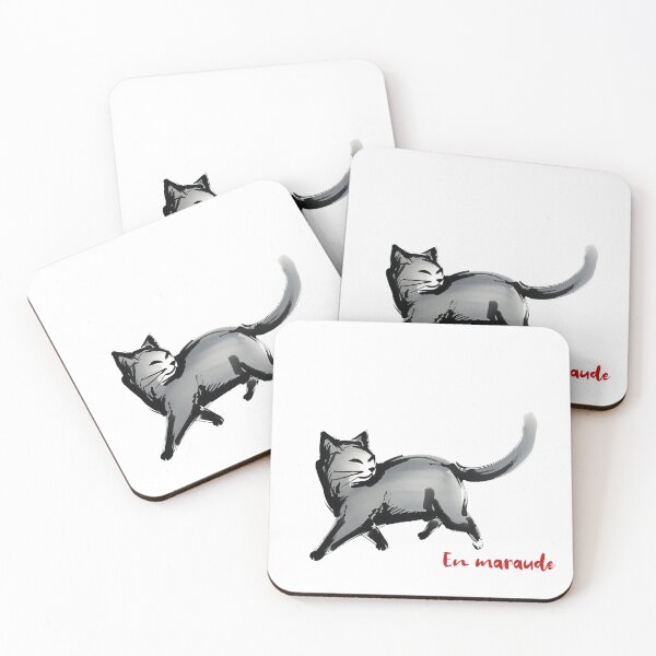 Item preview, En Maraude — The Midnight Prowling Cat (French Ink Style) designed and sold by FrancophileFun.