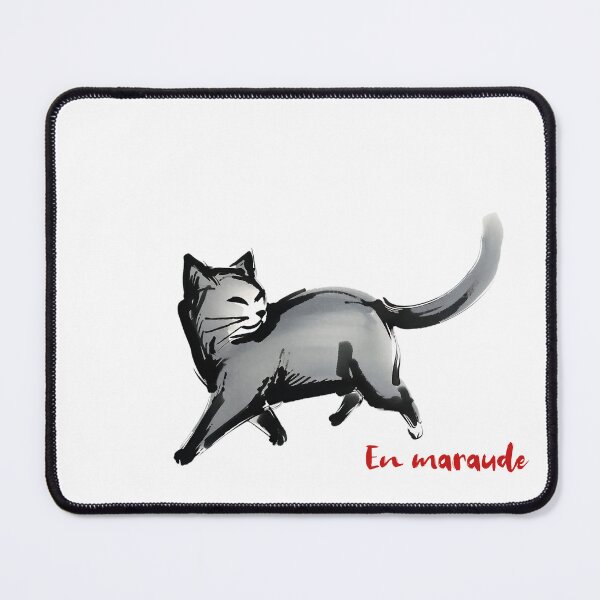 Item preview, En Maraude — The Midnight Prowling Cat (French Ink Style) designed and sold by FrancophileFun.