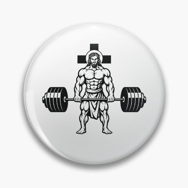 Item preview, Jesus deadlifting logo designed and sold by BossPrintCo.