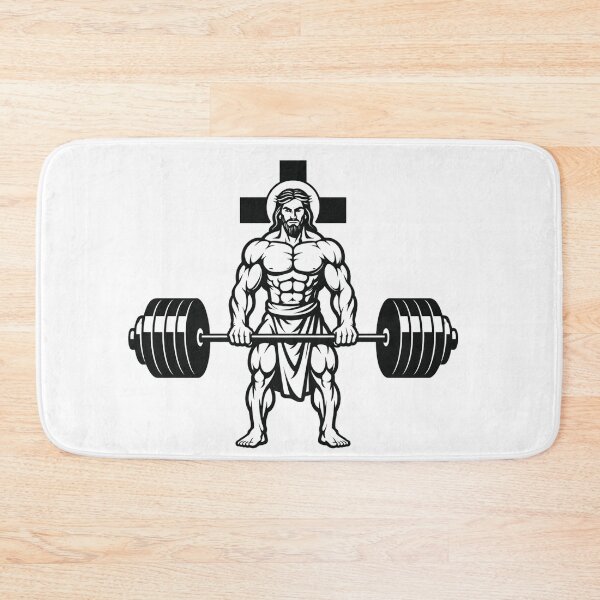 Item preview, Jesus deadlifting logo designed and sold by BossPrintCo.