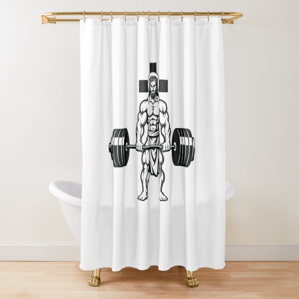 Item preview, Jesus deadlifting logo designed and sold by BossPrintCo.