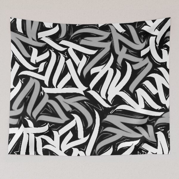 Item preview, Calligraphy Graffiti in grays designed and sold by ViaARTfactory.