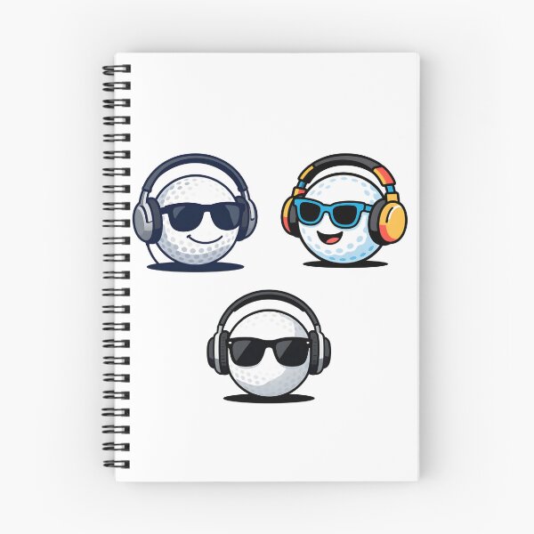 Item preview, Golf Ball Headphones Sticker Pack – Blue, Black & Multicolor Cartoon Set designed and sold by MKV Design.