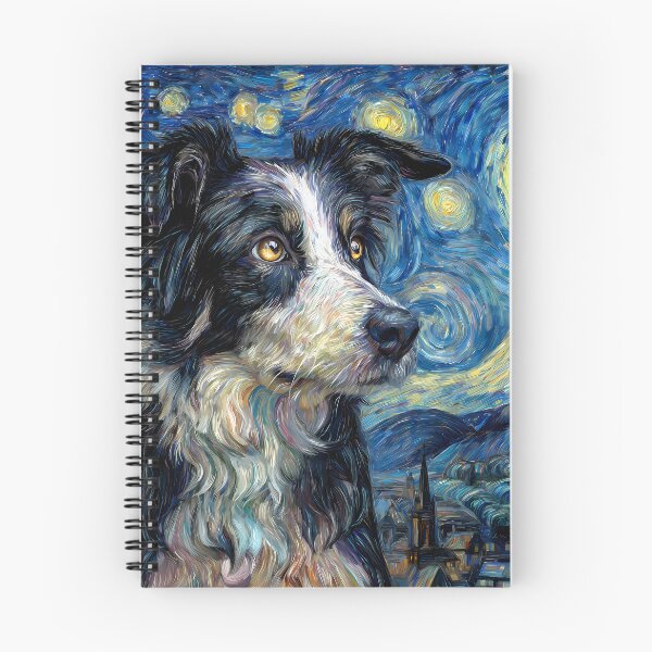 Item preview, Border Collie Starry Night designed and sold by WolfmanProphecy.