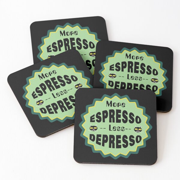 Item preview, More Espresso Less Depresso - Funny Coffee Meme designed and sold by InkyGenies.