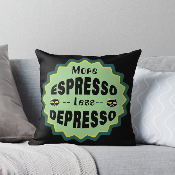 Item preview, More Espresso Less Depresso - Funny Coffee Meme designed and sold by InkyGenies.