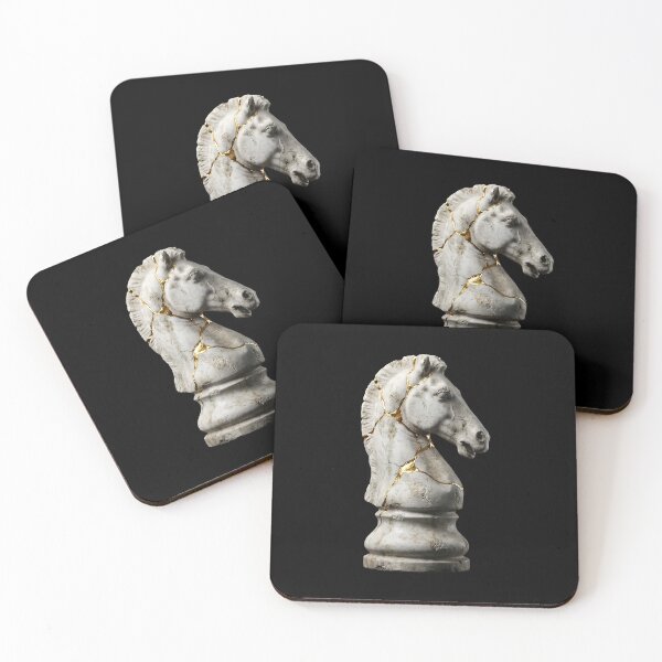 Item preview, The Stoic Knight - Kintsugi Marble Chess Piece designed and sold by Finik-store.