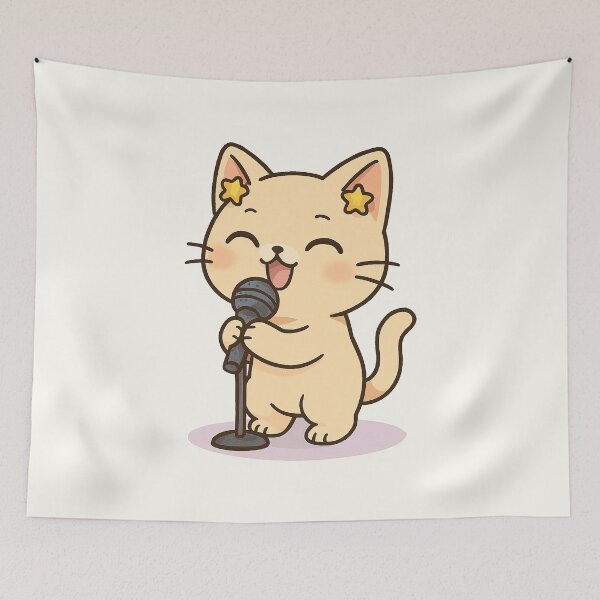 Item preview, Cute Singer Cat designed and sold by HoopeStylee.
