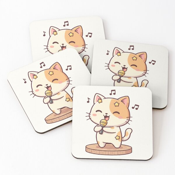 Item preview, Cute Singer Cat Cartoon designed and sold by HoopeStylee.