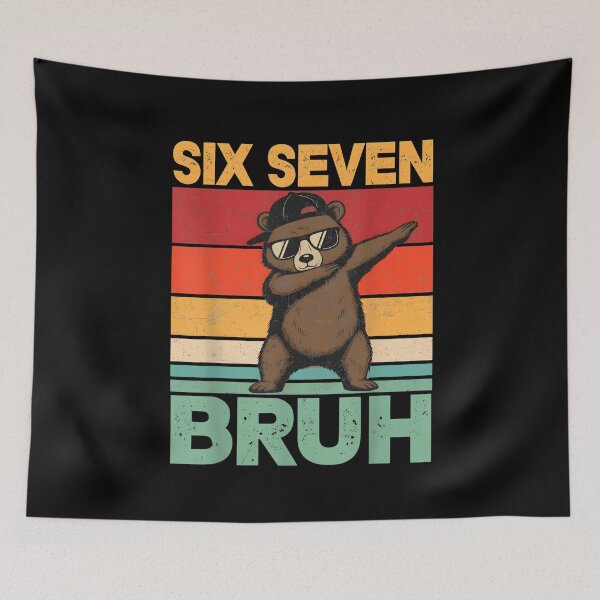 Item preview, Six Seven Bruh Funny Bear Dab Retro designed and sold by SofenArt.