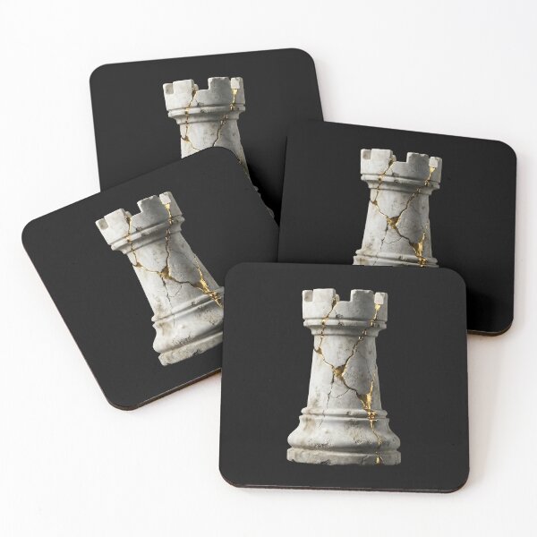 Item preview, The Stoic Bastion - Kintsugi Marble Rook designed and sold by Finik-store.