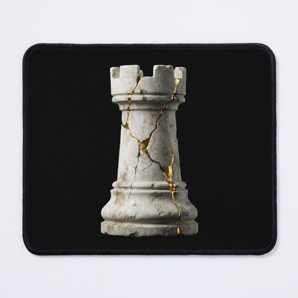 Item preview, The Stoic Bastion - Kintsugi Marble Rook designed and sold by Finik-store.