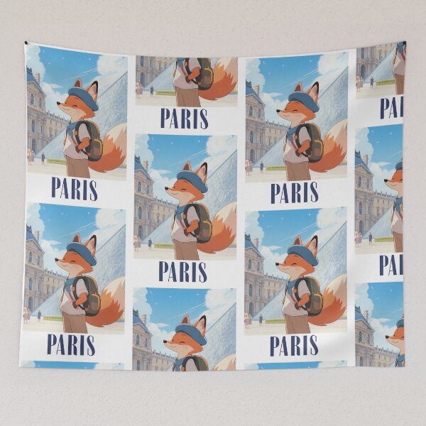 Item preview, Cute Fox In The Louvre Museum Paris Retro-modern Version  designed and sold by Aguilar Trips.